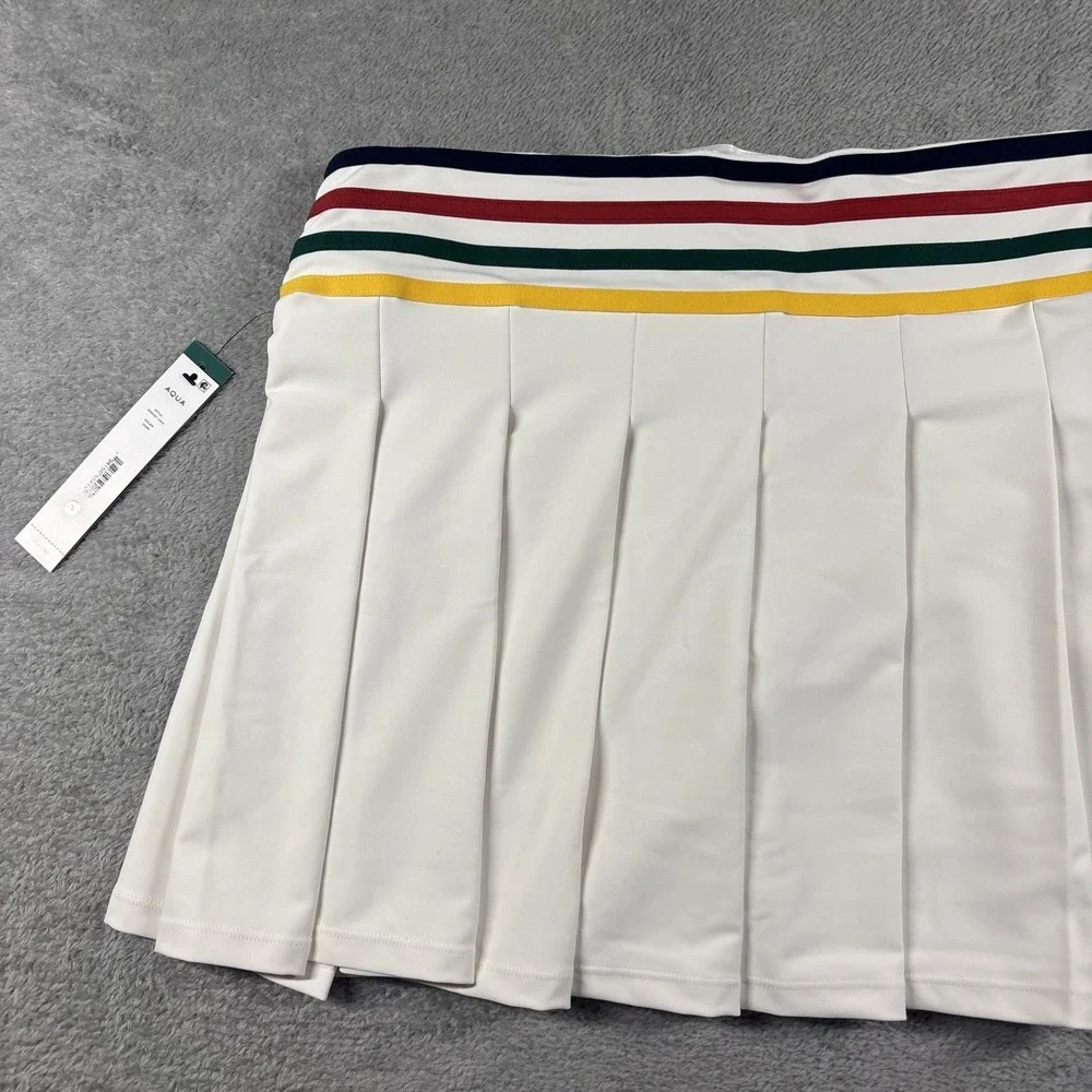 Aqua Athletic x Venus Williams Women's Pleated Tennis Skort White‎ Sz XS NWT